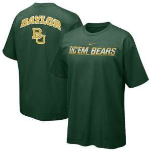  Nike Baylor Bears Green School Pride T shirt: Sports 
