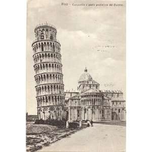 1920s Vintage Postcard Leaning Tower and Back of the Duomo Pisa Italy
