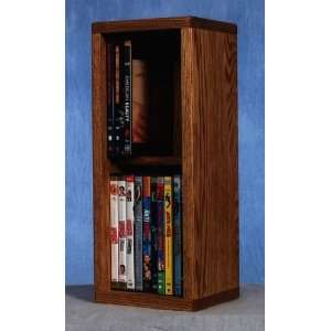    Solid Oak 2 Row 20 DVD Capacity Cabinet Tower