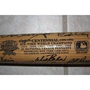  REESE SNIDER LASORDA GARVEY ROE + 23 Dodgers Auto Bat 