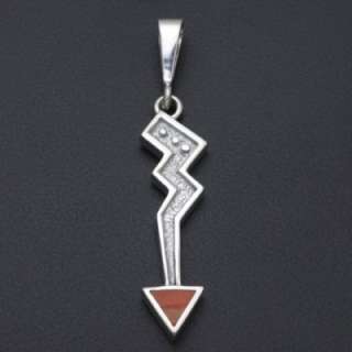Ray Tracey One Stone Inlay Orange Spiny Oyster Pendant  