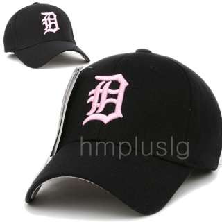 DETROIT TIGERS Flex Fit Baseball Cap Hat MB BLACK TPO  