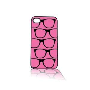  Black Sunglasses on Pink iPhone 4/4s Cell Case Black 