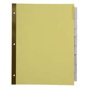  Insertable Tab Index Dividers, Buff with Clear Tabs, 8 Tab 