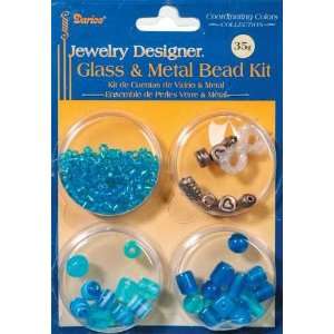  Jewelry Designer Glass & Metal Bead Kit 35 Grams Turquoise 