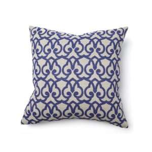  Full Bloom London Print Blue Pillow