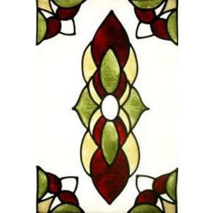  Window applique stained glass art Transom set sage berry 