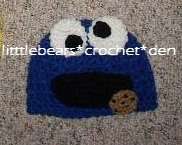 Boutique CUSTOM Crocheted Sesame COOKIE MONSTER Hat  