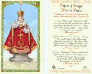 Infant Prague Jesus Novena Catholic Holy Card Prayer  