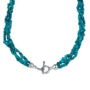   Dark Blue Kingman Turquoise Triple Strand Torsade   18 Jewelry