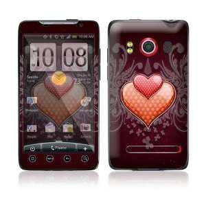  HTC Evo 4G Skin Decal Sticker   Double Hearts Everything 