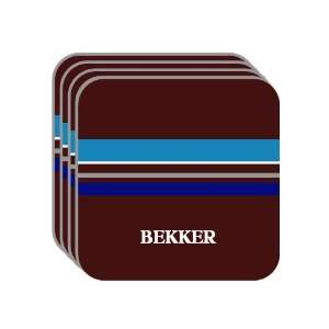 Personal Name Gift   BEKKER Set of 4 Mini Mousepad Coasters (blue 