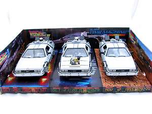WELLY BACK TO THE FUTURE TIME MACHINE DELOREAN 1/24 PART 1 & 2 & 3 SET 