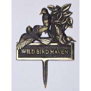  Whitehall Solid Brass Widl Bird Haven Path Sign (20259 