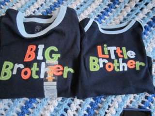 CARTERS BOYS BROTHERS MATCHING SHIRTS BNWT YOUTH 7 & BABY 12 MTHS BIG 