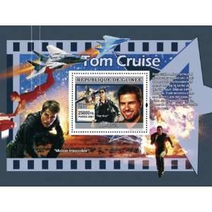  Tom Cruise MI Top Gun Souvenir Sheet Guinea Stamp 