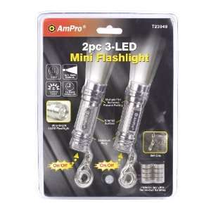  Ampro T23948 2 Piece 3 LED Mini Flashlight