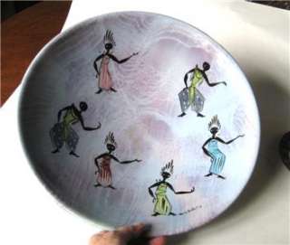 Marc Bellaire Balinese Dancers Ftd Bowl CA Pottery HTF  