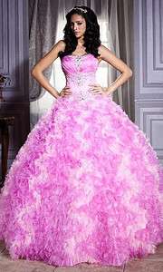 Unique Strapless Pink Formal Dress Ball Gown  