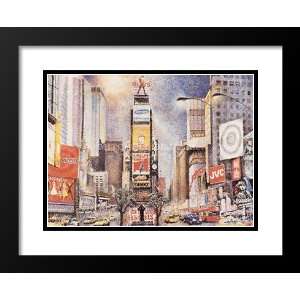   Framed and Double Matted Art 33x41 Times Square Tkts