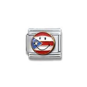  Smiley Puerto Rico Smiley Face Flag Italian Charm: Jewelry
