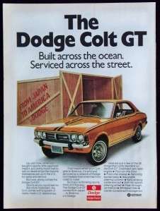 Magazine Print Ad 1973 Dodge Colt GT Japan to America  