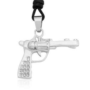  Ziovani 3D Gun Charm Stainless Steel Pendant Necklace 