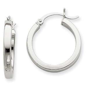  14k Gold White Gold 2x3mm Rectangle Tube Hoop Jewelry