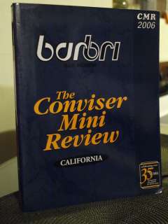 California BARBRI Bar Exam The Conviser Mini Review  