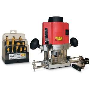  Buffalo Tools 1 hp Plunge Router with 12   Pc. Bit Set 