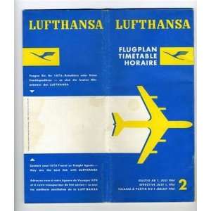  LUFTHANSA System Timetable July 1961 