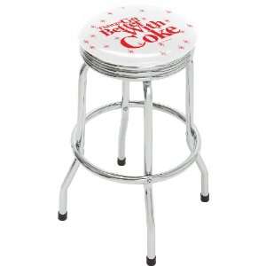   809096 Things Go Better With Coke Single Foot Ring Stool with Swivel