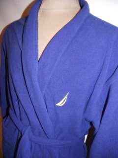 NWT $65 Mens Nautica Plush Blue Fleece Robe One Size 731517831299 