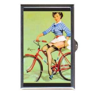   GIRL ON BICYCLE Coin, Mint or Pill Box Made in USA 