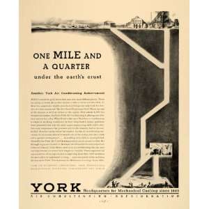 1936 Ad York Air Conditioning East Rand Property Gold   Original Print 