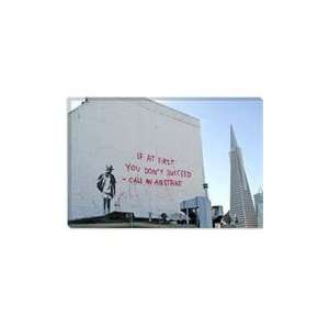  If First You Dont Succeed Call Airstike by Banksy Canvas 