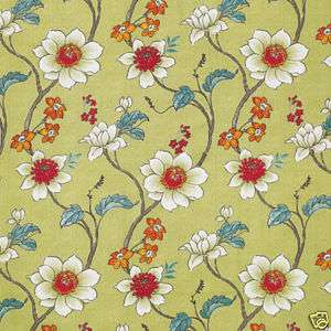 Canvas Cotton Upholstery Fabric Antique Oriental Green  
