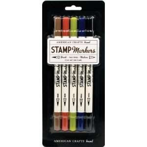    Two Tipped Stamp Marker 5/Pkg Earth Tones