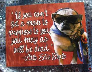Edie Beale Grey Gardens greeting Postcard Pug Dog  