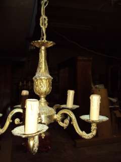 vintage French bronze chandelier  