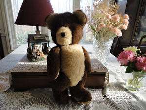 Antique Jointed Brown Teddy Bear Swivel Head 16 Inch  