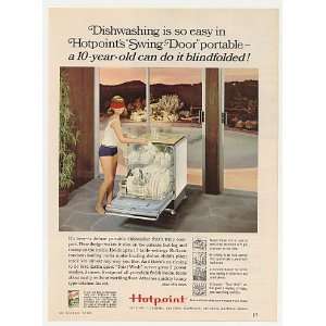   Hotpoint Portable Dishwasher Blindfolded Girl Print Ad