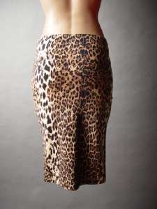 Leopard Print Vtg y 50s Retro Pinup Bombshell Rockabilly Wiggle Pencil 