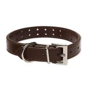 Medium Brown Leather Collar Finding w/ Holes~Dog Craft  
