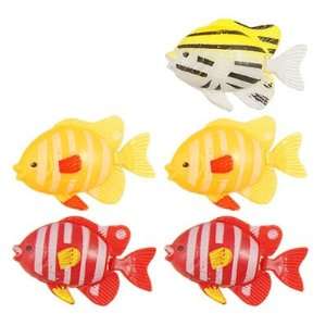   Tricolor Plastic Wiggly Tail Swimming Fish 5 Pcs: Pet Supplies