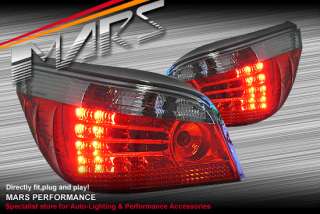 Smoked Red LED Tail Lights BMW E60 03 07 520d 523i 525i 530i 530d 540i 
