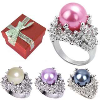 Pick 2~ 13mm Man Made Pearl in an Encrusted Coral Ring  