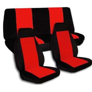  Complete set of seat covers. Black and red car seat covers 