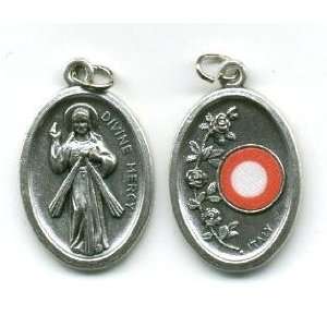 Divine Mercy Relic Medal, Holy Prayer Card and Velour Bag