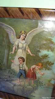 Vintage Victorian Era Guardian Angel and Children Religious Catholic 